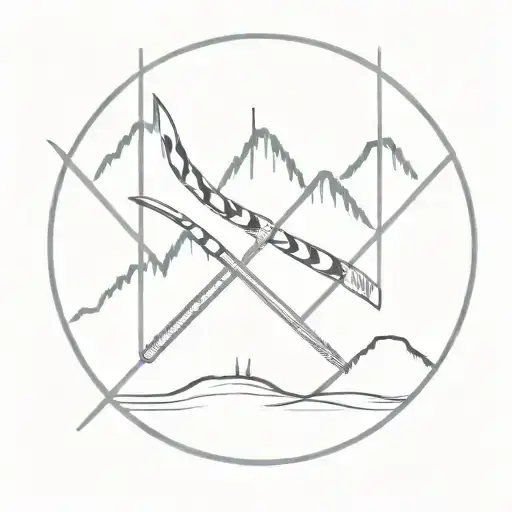 Mountain With Drum Sticks Crossed