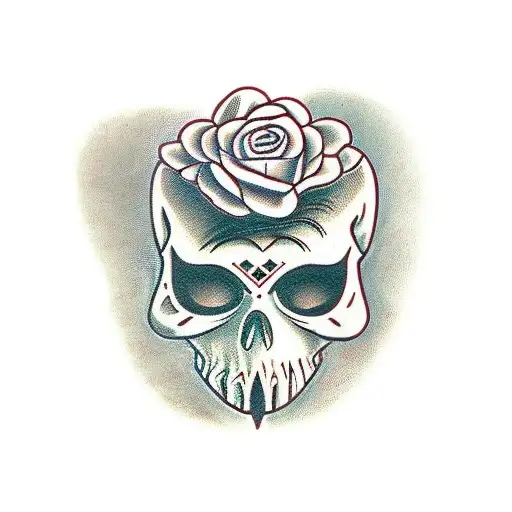 Theatre Masks Hiding Behind A Gothic Cross