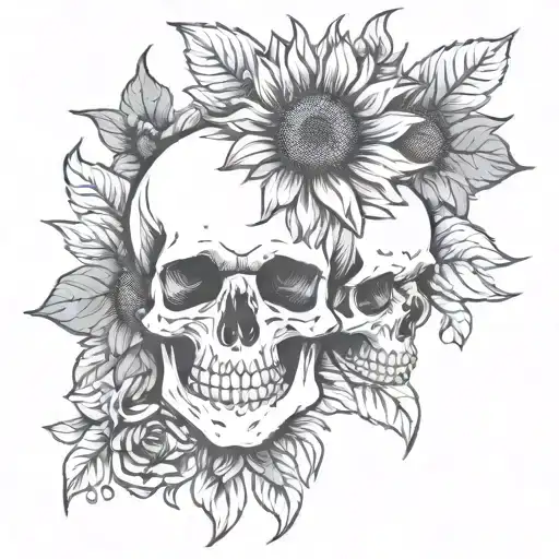 Skulls And Sunflower
