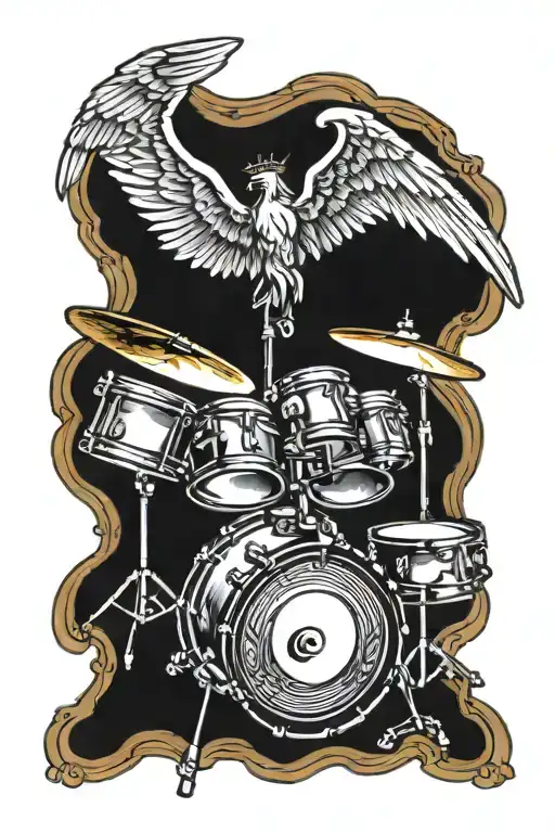 Drumset With Angel Wings