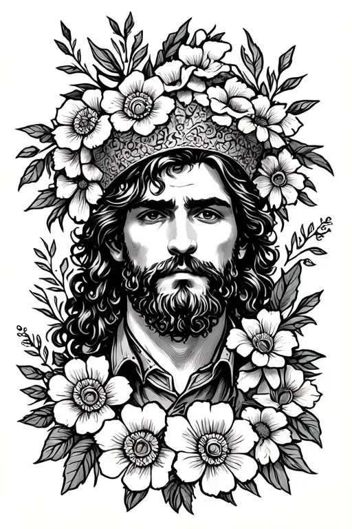 Father Protector And Flowers