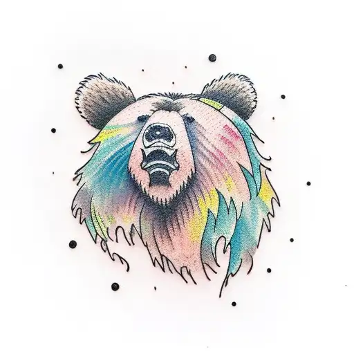 Grizly Bear With Waterfall