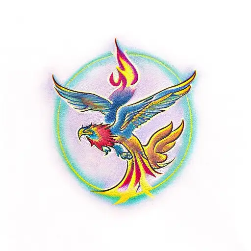 Phoenix With Fire Background