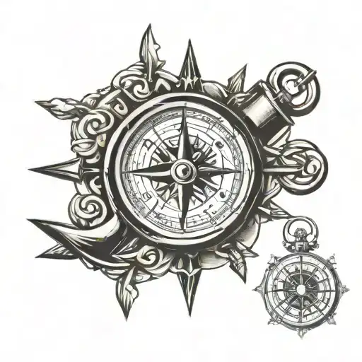 Compass Pocket Watch Anchor