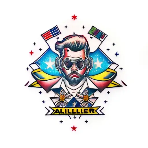 Atelier Attire Logo Uzi Su Machine Gun Flash Art