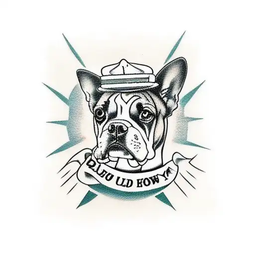 Create A Flash Tattoo Design For My Mom Old School Style Must Have A Boxer Dog