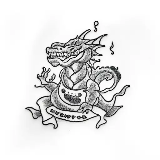 A Chef Singing While Cooking With A Dragon As Their Sous Chef