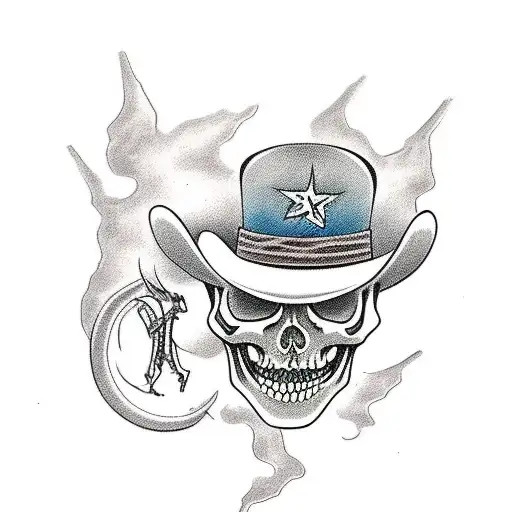 Dying Skeleton Cowboy On A Horse