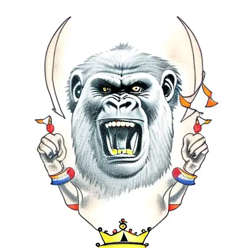 Yelling Gorilla With Crown