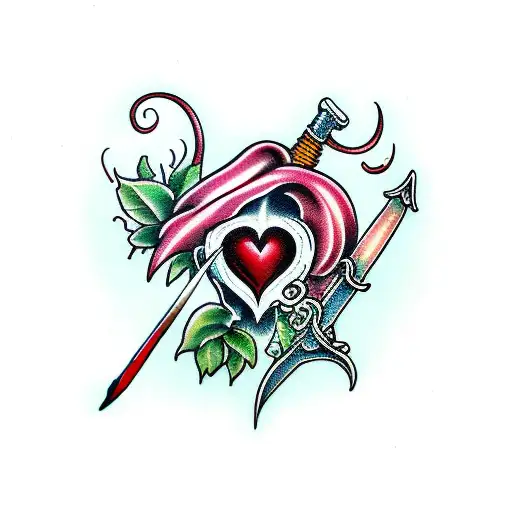 Crying Bleeding Heart With Sword