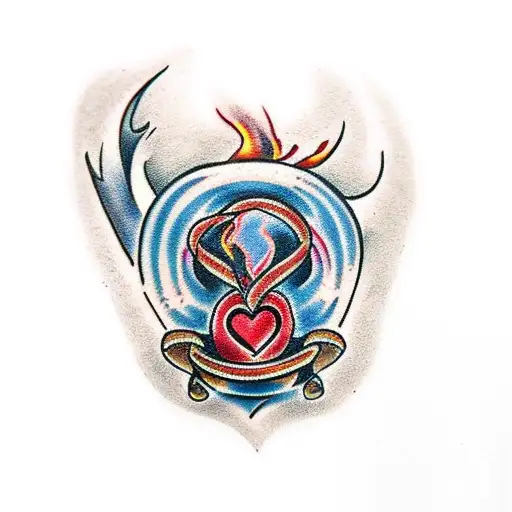 Broken Heart With Fire