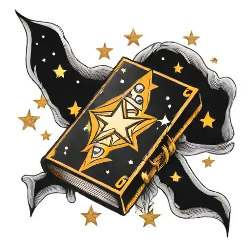 Book Open With Stars