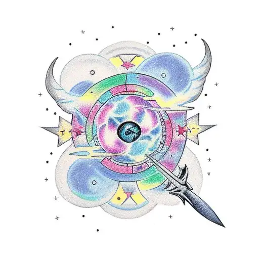 Wand With Expecto Patronum Written On The Side And Phases Of Moon Coming Out Of The Wand