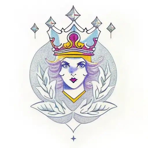 Laurel Leaves And Crown And Diamond