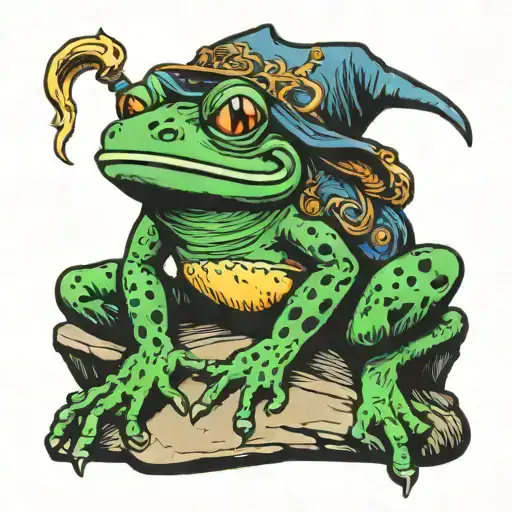 Wizard Frog Sitting On A Rock