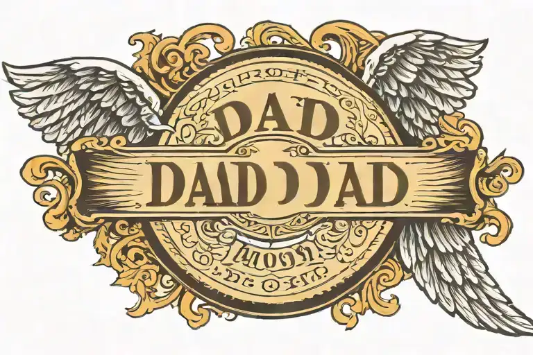 Word Dad With Angel Wings On The Sides And A Halo On Top With The Date 1996-2019 Below The Word Dad