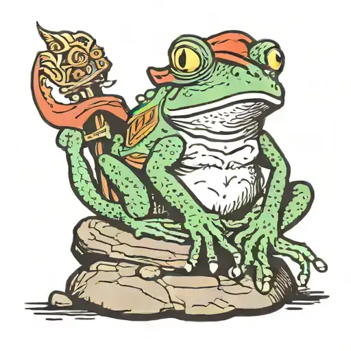 Wizard Frog Sitting On A Rock