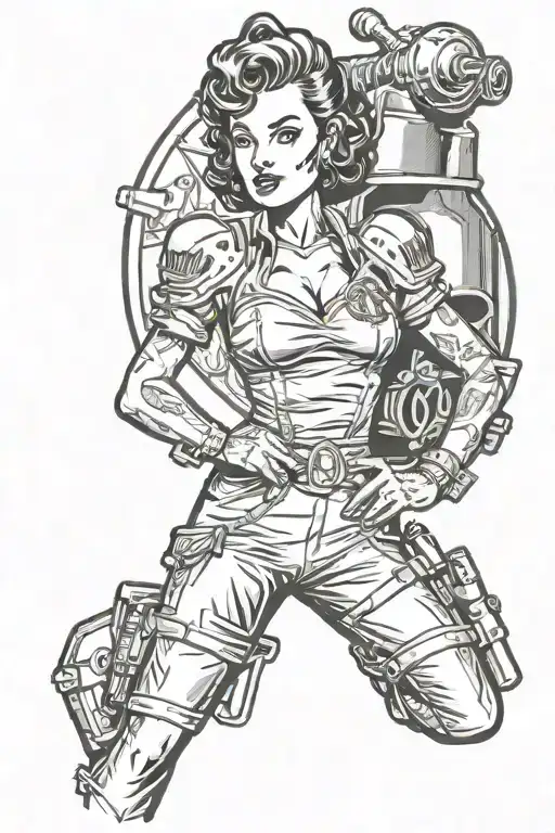 Fallout Vault Dweller Pinup Girl Standing