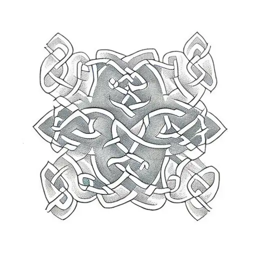 Celtic Lattice And Rose Vines