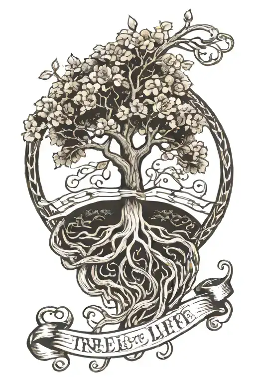 Tree Of Life Roots Intertwined With Wrist Band