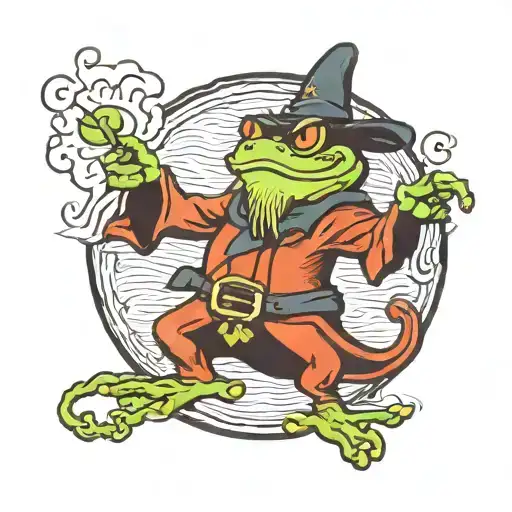 Angry Wizard Frog Casting Spells