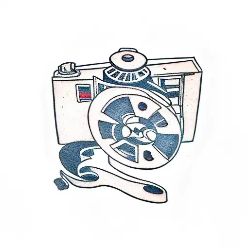 A Silhouette Of A Person Holding A Book And A Movie Camera