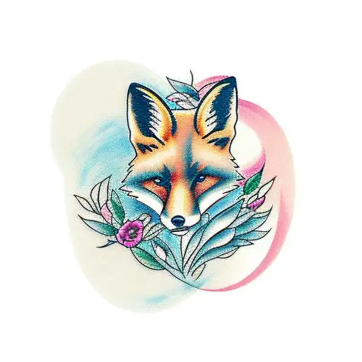 Fox With Peonies