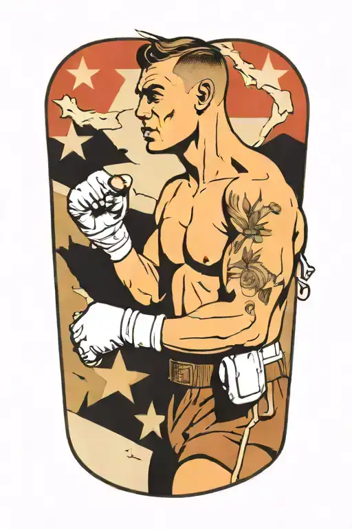 Grunge Collage Of A Soldier And A Boxer