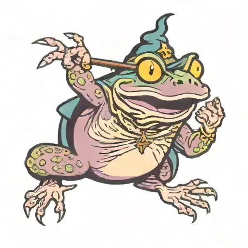 Angry Wizard Frog Casting Spells