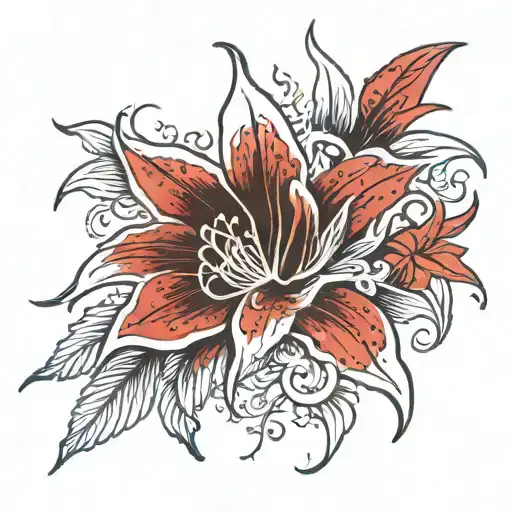 Red And White Spider Lily