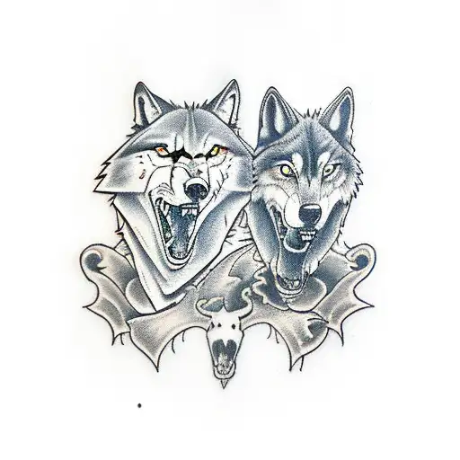 Two Wolf With Vampire