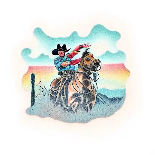 Wild West Cowboy In The Desert