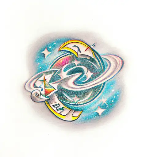 A Black Hole Swallowing A Letter K Surrounded By Stars