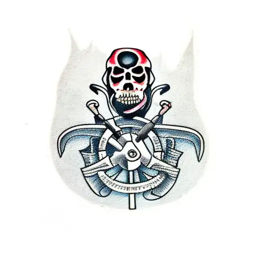 Reaper With A Scythe And A Soviet Building