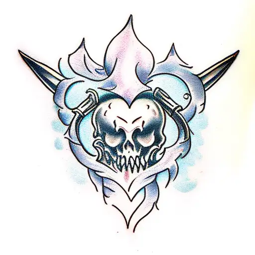 Crying Bleeding Heart With Sword