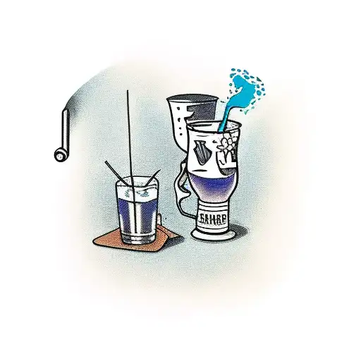 Bartender Pouring A Drink With A Skateboard In The Background