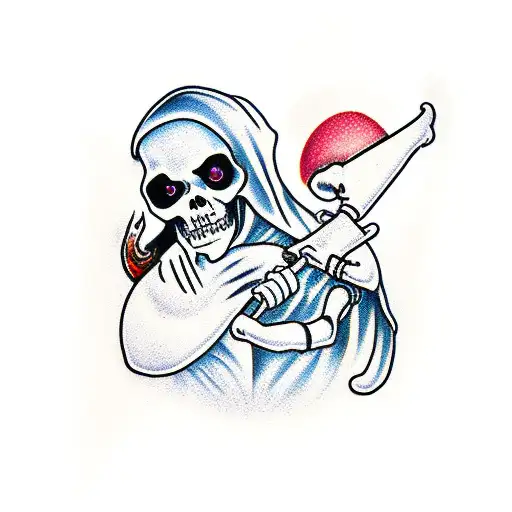 Grim Reaper Holding Girl