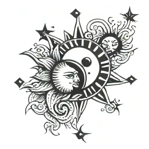 Yin And Yang Sun And Moon