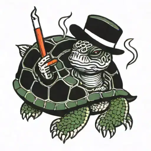 Turtle Smoking A Cigarette