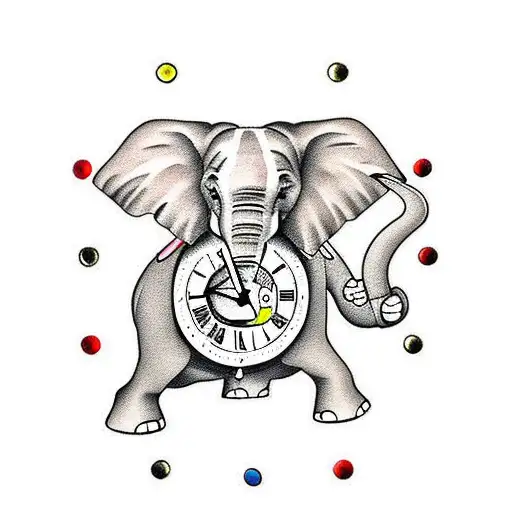 Elephant With Clock