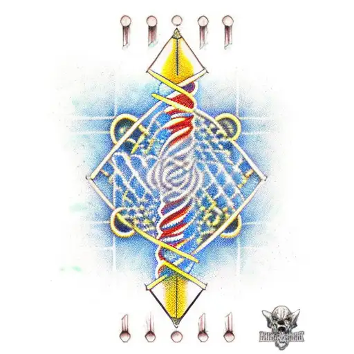 Dna Molecule Pierced By A Sword