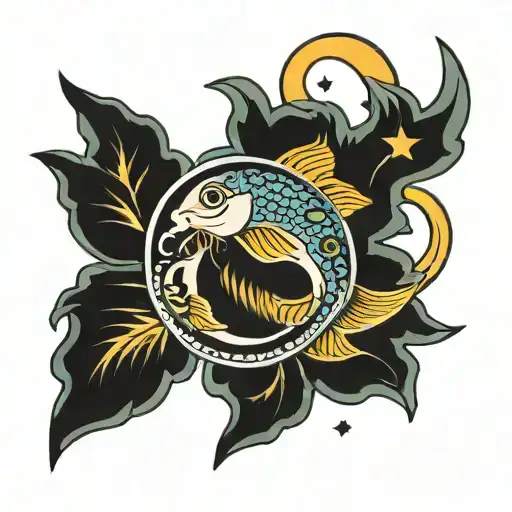 Pisces And Moon Shining