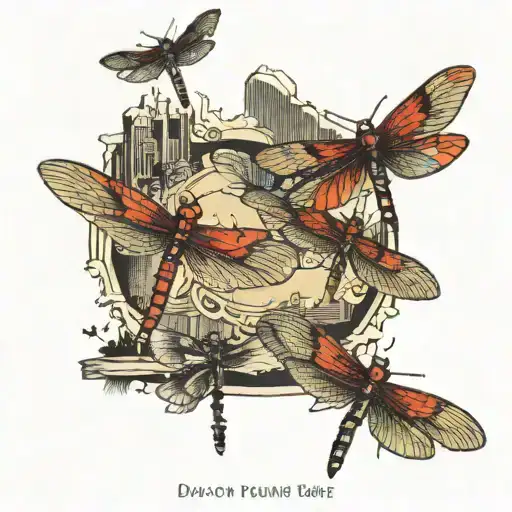 Dragon Flies Over The City