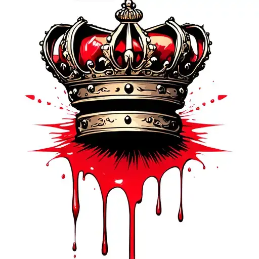 Crown Drops Of Red Blood Dripping