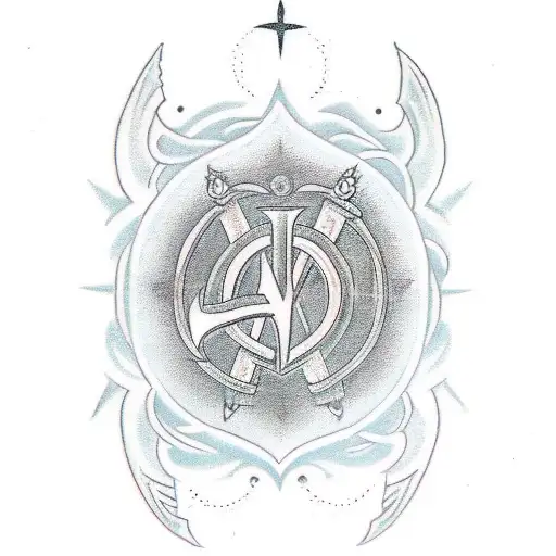 Unalome Symbol With Nirvaan Written In Handwriting Font