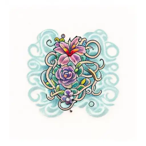 Long Curly Vine With Small Flowers