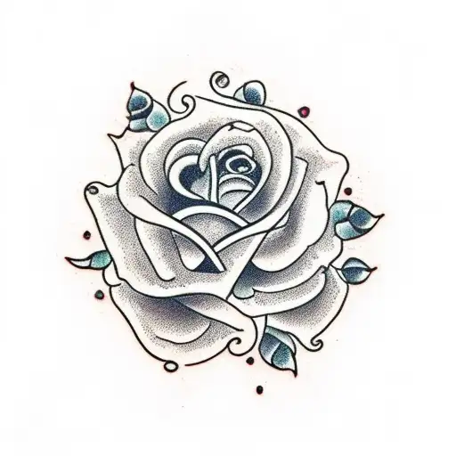 Oldschool Rose Tattoo Chainring