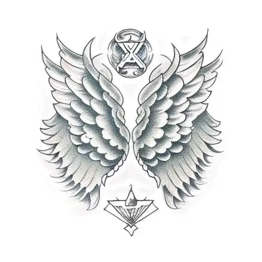 Angel Wings With A Seraphim