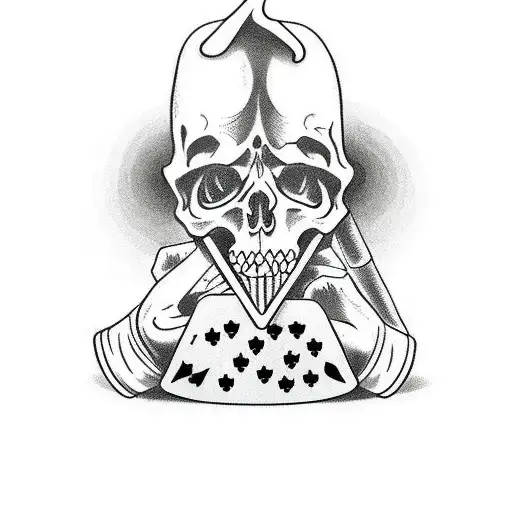 The Grim Reaper And A Witch Playing Dice At A Table