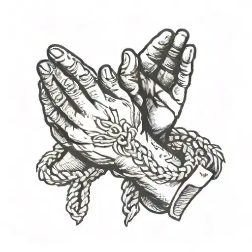 Praying Hands With A Broken Rope